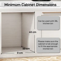 HOMCOM Kosz na śmieci 20L+10L Wysuwany, Wbudowany Kosz na Śmieci, Kosz na odpady do szafek z 2 wyjmowanymi pojemnikami, matowa pokrywa i uchwyt, Szary(m-6)
