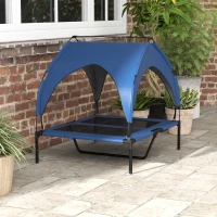 PawHut Legowisko dla Psa z Dachem, Oddychające, Wodoodporne, do 30 kg, 91 x 76 x 89 cm, Granatowy(m-9)