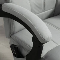 Vinsetto Fotel Biurowy z Funkcją Masażu, Ergonomiczne Krzesło Biurkowe z Funkcją Leżenia, Ogrzewanie Lędźwiowe, Regulowana Wysokość Komputerowego Krzesła z Podnóżkiem, Obrotowe, Szary(m-8)