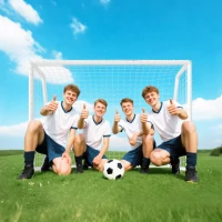 Bramka piłkarska SPORTNOW dla młodzieży i dorosłych 180 x 92 x 124 cm, odporna na warunki atmosferyczne, stabilna, z siatką, kotwami do ziemi, do ogrodu, parku, plaży(m-7)