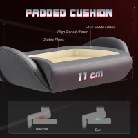 HOMCOM Fotel gamingowy Ergonomiczny, z zamszu syntetycznego, z poduszką lędźwiową, podnóżkiem, poduszką na głowę i regulowanymi podłokietnikami 3D, Ciemnoszary(m-5)