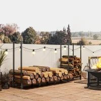 Regał na drewno kominkowe 240x32x115 cm, stal, 2 sekcje(m-2)