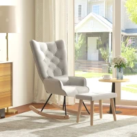 Fotel bujany z podnóżkiem, welurowy, z poduszką, do sypialni(m-7)