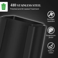 HOMCOM Dual Kitchen Bin, 2 x 25L Double Bin for Recycling and Waste, Stainless Steel Pedal Bin with 2 Compartments, Soft-Close Lid, Removable Inner Buckets and Handles, Black(m-5)