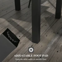 Outsunny Stół ogrodowy Stół do jedzenia dla 6 osób Stół tarasowy Rozkładany stół balkonowy do 70 kg żółty 81/162 x 80 x 75 cm(m-7)