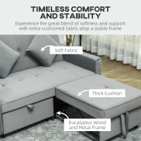 Sofa rozkładane 2-osobowe, welurowe, szare, z poduszkami(m-7)