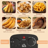 Frytkownica HOMCOM z pojemnością 5L, regulowana temperatura i timer, frytkownica olejowa z wyjmowanym zbiornikiem na olej, okienko, ochrona przed przegrzaniem, 2000 W, stal nierdzewna, srebrna(m-4)