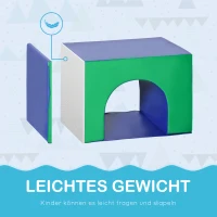 HOMCOM Zestaw miękkich klocków dla dzieci, Piankowe bloki, Kwadrat, Schody, Rampa, Sztuczna skóra, Wielokolorowy(m-8)