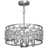 HOMCOM 51 Crystallite Four-Bulb Chandelier - Silver-Tone