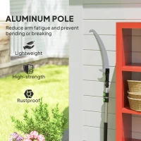 Outsunny Teleskopowa Piła do Gałęzi 1,5–2,6m, Sekator z Mechanizmem Blokującym, Teleskopowy Uchwyt, Ostrze Antyadhezyjne, Lekka Sekator do Świeżych Gałęzi i Gałązek(m-6)