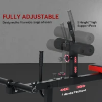 SPORTNOW Prostownik do nóg, 2 w 1 Regulowany zginacz nóg z kołkami taśmowymi i kółkami, Domowy trener nóg i ud, Sprzęt fitness do domowej siłowni(m-5)