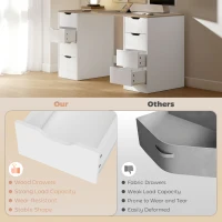 Biurko HOMCOM z 8 szufladami, Biurko biurowe 140 x 53 x 75 cm, Nowoczesne biurko komputerowe do biura, salonu, białe(m-5)