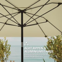 Parasol ogrodowy Ø233 cm, z funkcją nachylenia, beżowy(m-7)