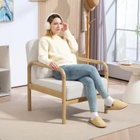 Fotel do salonu, z podłokietnikami, drewniane nogi, beżowy(m-7)