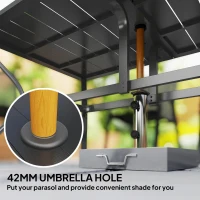 Stół ogrodowy stalowy 150x90 cm, odporny na warunki atmosferyczne(m-4)