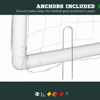 Bramka piłkarska SPORTNOW dla młodzieży i dorosłych 300 x 120 x 200 cm, odporna na warunki atmosferyczne, stabilna bramka z siatką i kotwami do użytku na zewnątrz, w ogrodzie, parku, na plaży(m-6)