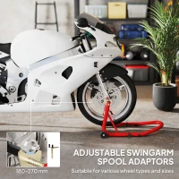 Zestaw Stojaków Motocyklowych HOMCOM Przedni do 544 kg Czerwony(m-5)