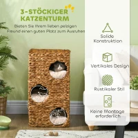 Domek dla kota, 76 cm, 3 kryjówki, poduszka, jasnobrązowy(m-4)