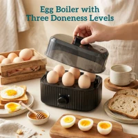 HOMCOM Fierbător rapid 1,7 L și set toaster cu 4 felii, fierbător pentru 6 ouă cu indicator luminos Negru(m-4)