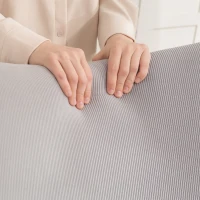 HOMCOM Fotel bujany z wysokim oparciem, wygląd sztruksu, fotel bujany z szerokimi podłokietnikami, drewniane płozy, fotel do karmienia dla salonu, sypialni, balkonu, jasnoszary(m-9)