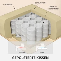 Fotel relaksacyjny z podnóżkiem, obrotowy, z funkcją leżenia, Kremowy(m-4)