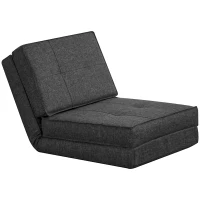 HOMCOM opvouwbare vloerbank, fauteuilbed, vloerstoel, 5-traps verstelbaar, opklapbare fauteuil, slaapbank, slaapbank, eenpersoonsslaapbank, donkerblauw, 61 x 73 x 58 cm(m-10)