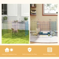 PawHut Wybieg dla Szczeniąt z Drzwiami, Metal, Kolorowy, 6 Paneli, 60 cm, Wielofunkcyjny Zacisz dla Zwierząt(m-7)