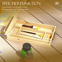 HOMCOM Sztaluga Stołowa z Regulowanym Kątem i Uchwytem, Przestrzeń na Materiały, Składana, Drewniana do Malowania i Rysowania, Naturalny(m-6)