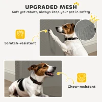 PawHut Retractable Dog Gate, 0-136 cm Mesh Stair Gate, Safety Gate for Small Dogs, Doorways, Hallways, Stairways, Indoor, Outdoor, Grey(m-7)