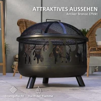 Kociołek ogrodowy z siatką, rusztem, na grilla, żaroodporny(m-7)