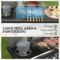 Grill gazowy 12,2 kW, 3+1 palniki, stal nierdzewna, wózek(m-4)