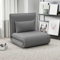 Sofa 3 w 1 HOMCOM, rozkładane, tapicerowane, ciemnoszare(m-2)