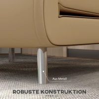 HOMCOM Fotel rozkładany do spania, Fotel z funkcją łóżka, Pojedyncza sofa z poduszką, Gościnne łóżko, Sofa tapicerowana z wyglądem aksamitu, Do salonu, Sypialni, Brązowy, 77 x 88 x 83 cm(m-6)