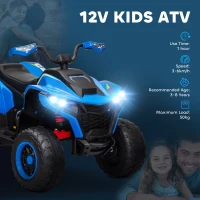 Elektro Quad dla dzieci 12V, 2 silniki, 3-6 km/h, Niebieski(m-4)