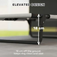 PawHut Raised Dog Bed, Portable Elevated Pet Cot with Breathable Mesh for Indoor Outdoor, for Small Medium Dogs, 75 x 51 x 18 cm, Light Grey(m-4)