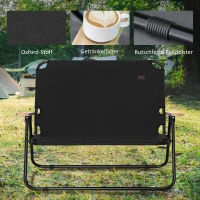 Outsunny campingstoel 2-zits opvouwbare draagbare tuinstoel regisseursstoel klapstoel met bekerhouder voor outdoor picknick wandelen max. belasting 160 kg groen 141 x 67 x 80 cm(m-7)