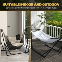 Outsunny Stojak do hamaków, stojak do foteli wiszących, stojak do hamaków z hamakiem, torbą transportową, wytrzymały do 120 kg, stal, 263 x 89 x 100 cm, czarny(m-7)