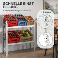 Regał na 6 skrzynek, wolnostojący, stalowy, biały(m-4)