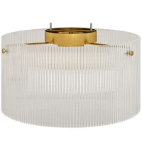 HOMCOM Clear Ceiling Light Fixture, Minimalist Semi Flush Mount Modern LED Ceiling Lamp for Living Room, Hallway, Dining Room, Kitchen(m-1)