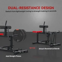 SPORTNOW Prostownik do nóg, 2 w 1 Regulowany zginacz nóg z kołkami taśmowymi i kółkami, Domowy trener nóg i ud, Sprzęt fitness do domowej siłowni(m-4)