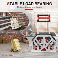 HOMCOM Składany Wózek Schodowy z 6 Kołami, Maks. Obciążenie 70 kg, Czerwony(m-5)