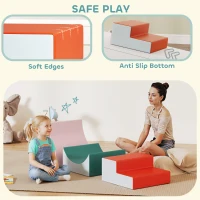 AIYAPLAY Baby Soft Play Set, 3 Piece Soft Play Equipment with Anti Slip Bottom, Climb and Crawl Foam Play, Kids Activity Play Toy for Toddlers 0.5-6 Years, Light Grey(m-6)