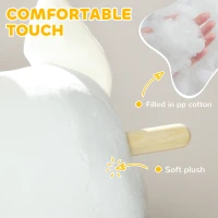 AIYAPLAY Rocking Horse, Animal Rocker Plush Ride on Dog with Barking, Wooden Base, for 2-4 Years Old, White(m-7)