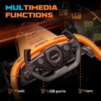 AIYAPLAY Elektryczne Auto dla Dzieci, 12V Pojazd Dziecięcy z Pilotem 2,4G, MP3 USB, Pojazd z Amortyzacją, Klakson, 3-5km/h, dla Dzieci 3-5 Lat, Pomarańczowy(m-6)