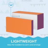 HOMCOM Klocki Piankowe dla Dzieci, rozwijają kreatywność, Skóra Syntetyczna, 40x40x20 cm, Wielobarwny, 1-3 Lata(m-6)