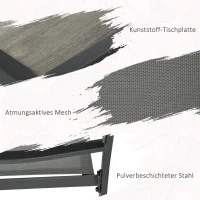 Outsunny 5 częściowy zestaw mebli ogrodowych, stół jadalniany, 4 składane krzesła, zestaw mebli ogrodowych, na taras, siatka, ciemnoszary(m-5)