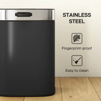 Kosz na śmieci HOMCOM ze stali nierdzewnej z ręcznym otwieraniem i pozostającą otwartą pokrywą 5L, do szafki kuchennej pod zlewem, sypialni, biura, czarny(m-7)