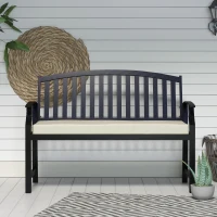 Outsunny Coussin de Banc de Jardin déhoussables - Rembourrage 8 cm - Cordons d'attache - Polyester crème(m-8)