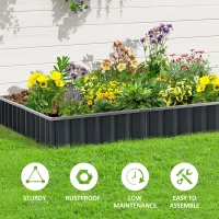 Outsunny 645L Metal Raised Garden Bed, DIY Large Steel Planter Box, No Bottom w/ A Pairs of Glove for Backyard, Patio to Grow Vegetables, Herbs, and Flowers, 258cmx90cm(m-7)