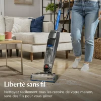 BISSELL CrossWave OmniFind Select - Aspirateur Balai Laveur Sans Fil - LED FurFinder pour Détection Facile Saletés & Poils Animaux(m-4)